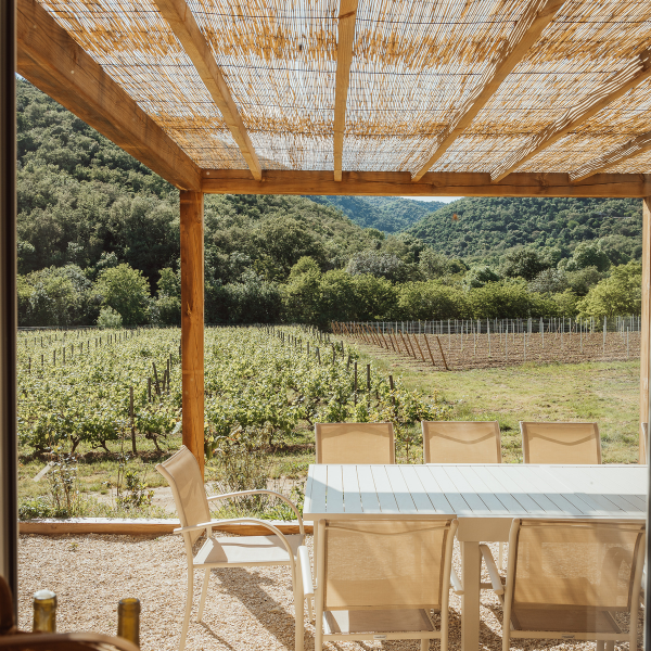Location gîte Ardèche : terrasse avec vue